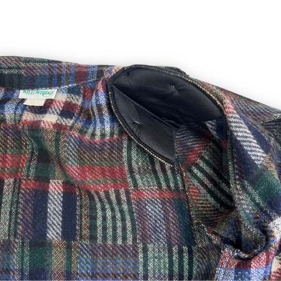 WILLOW RIDGE 90s Vintage Patchwork Plaid Blazer Academia Preppy Grannycore - Picture 12 of 16